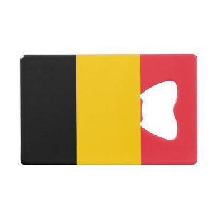 Steel Bottle Opener with flag of Belgium