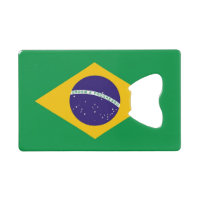 Steel Bottle Opener with flag of Brazil