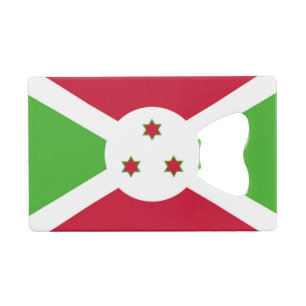 Steel Bottle Opener with flag of Burundi