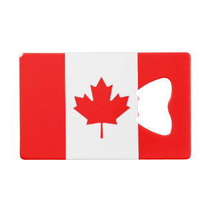 Steel Bottle Opener with flag of Canada
