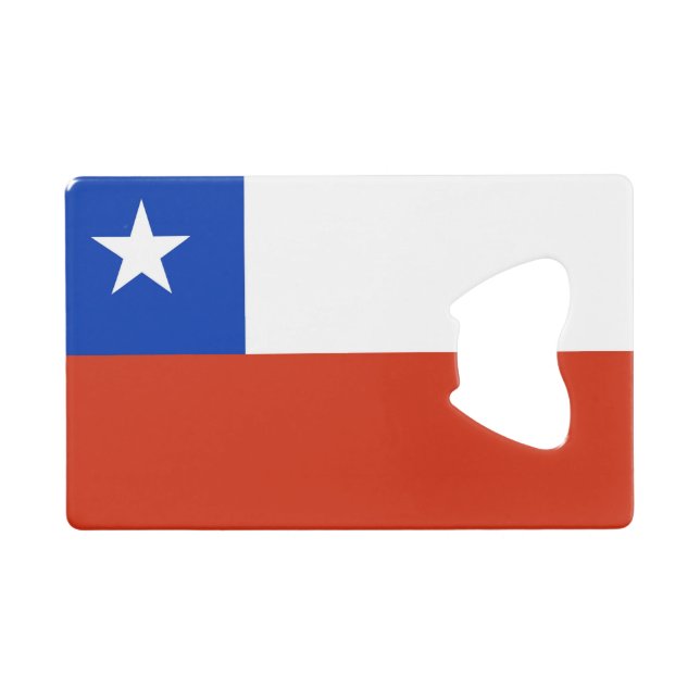 Steel Bottle Opener with flag of Chile (Front (Horizontal))