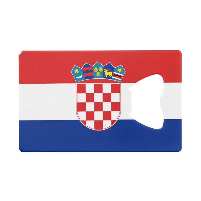 Steel Bottle Opener with flag of Croatia (Front (Horizontal))
