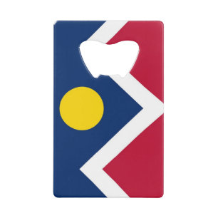 Steel Bottle Opener with flag of Denver, USA