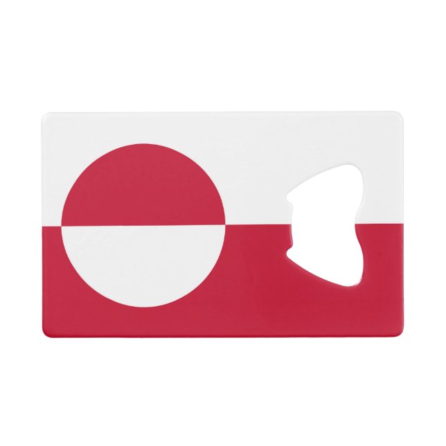 Steel Bottle Opener with flag of Greenland (Front (Horizontal))