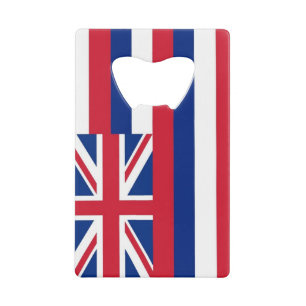 Steel Bottle Opener with flag of Hawaii, USA