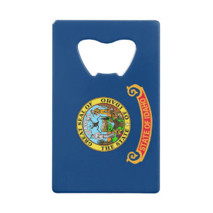 Steel Bottle Opener with flag of Idaho, USA
