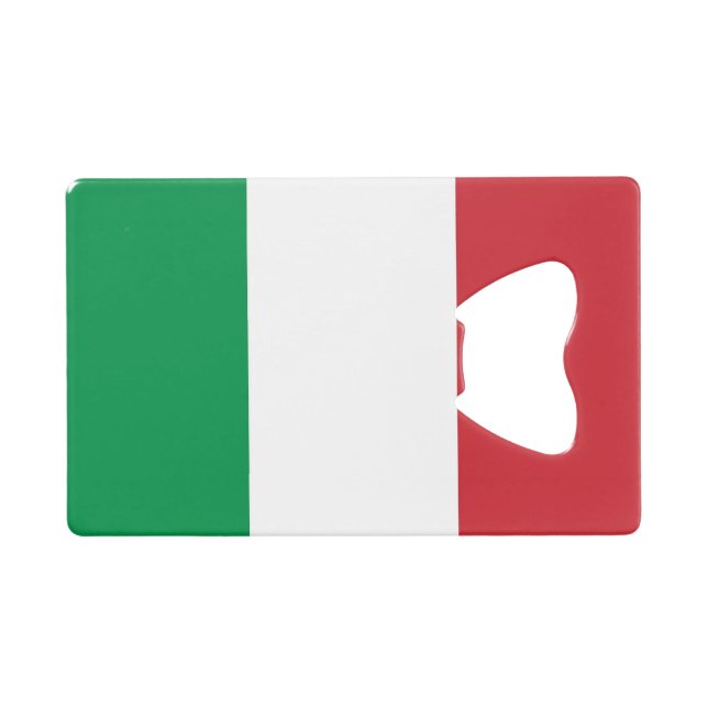 Steel Bottle Opener with flag of Italy (Front (Horizontal))