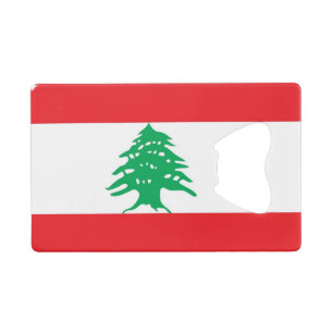Steel Bottle Opener with flag of Lebanon