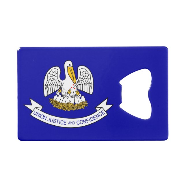 Steel Bottle Opener with flag of Louisiana, USA (Front (Horizontal))