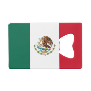 Steel Bottle Opener with flag of Mexico