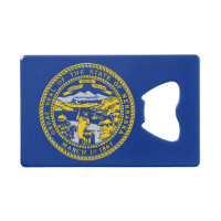 Steel Bottle Opener with flag of Nebraska, USA