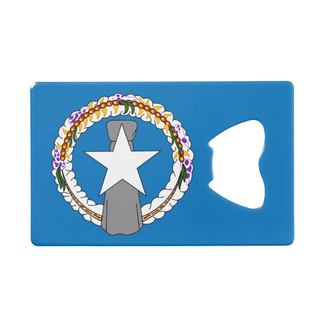 Steel Bottle Opener with flag of Northern Mariana (Front (Horizontal))