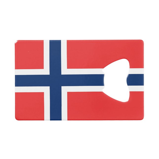 Steel Bottle Opener with flag of Norway (Front (Horizontal))
