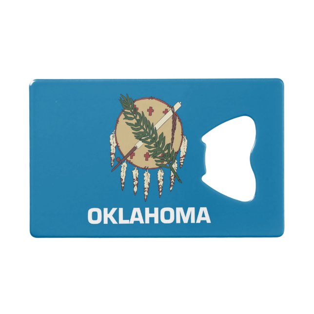Steel Bottle Opener with flag of Oklahoma State (Front (Horizontal))