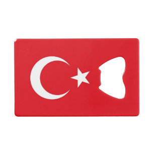 Steel Bottle Opener with flag of Turkey