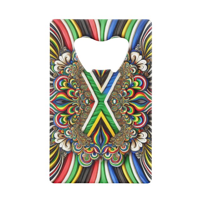 Steel Bottle Opener with South African Colours (Front)