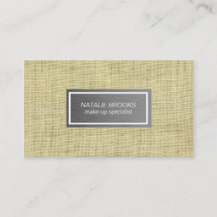 Steel Brushed Metal and Linen Stitched look Business Card