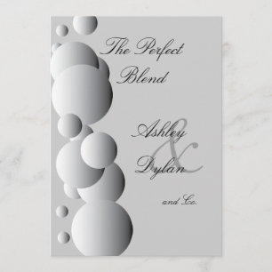 Steel Bubbles Blended Family Wedding Invitation