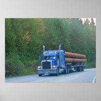 Steel Construction Pipe Truck Highway Driving Art