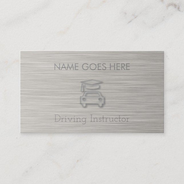 "Steel" Driving Instructor Business Cards (Front)