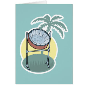 steel drum and palm tree design