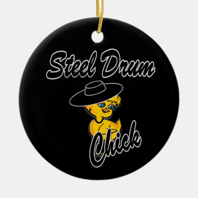 Steel Drum Chick #4 Ceramic Ornament (Front)