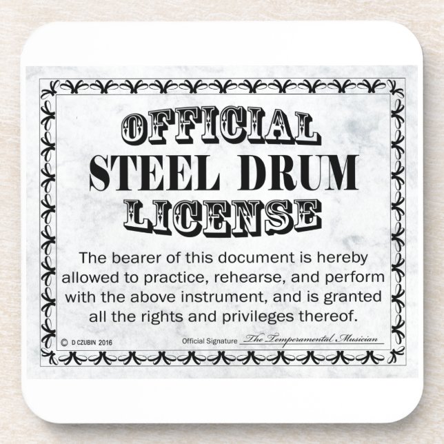 Steel Drum License Coaster (Front)