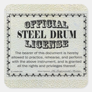 Steel Drum License Square Sticker