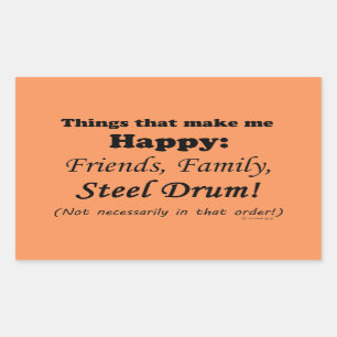 Steel Drum Makes Me Happy Rectangular Sticker