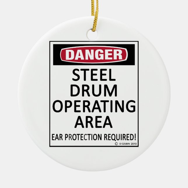 Steel Drum Operating Area Ceramic Ornament (Front)