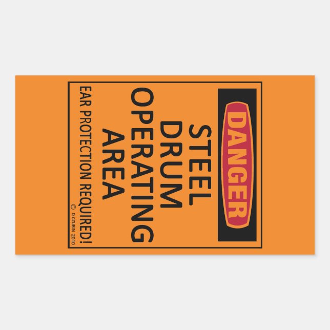 Steel Drum Operating Area Rectangular Sticker (Front)