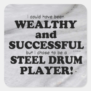 Steel Drum Wealthy & Successful Square Sticker