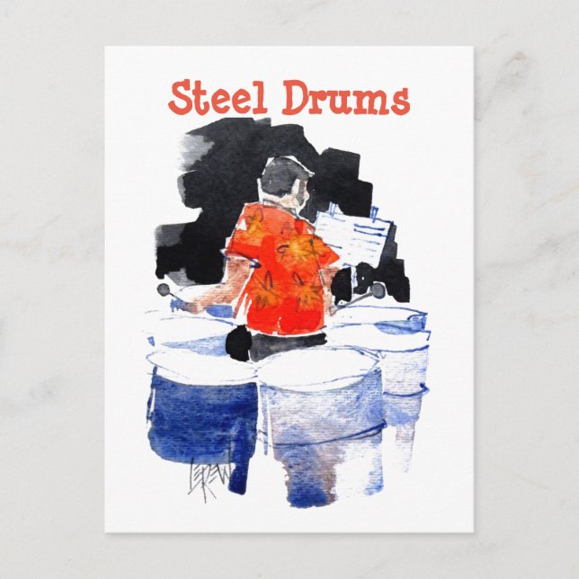 Steel Drums Bass Player #160601 Postcard (Front)