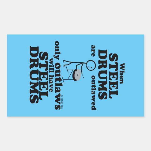Steel Drums Outlawed Rectangular Sticker (Front)