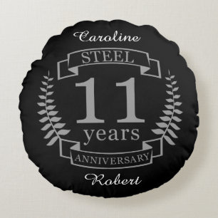 Steel Eleventh wedding anniversary 11 years Round Cushion