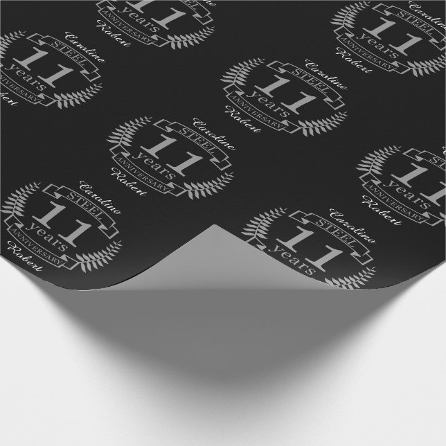 Steel Eleventh wedding anniversary 11 years Wrapping Paper (Corner)
