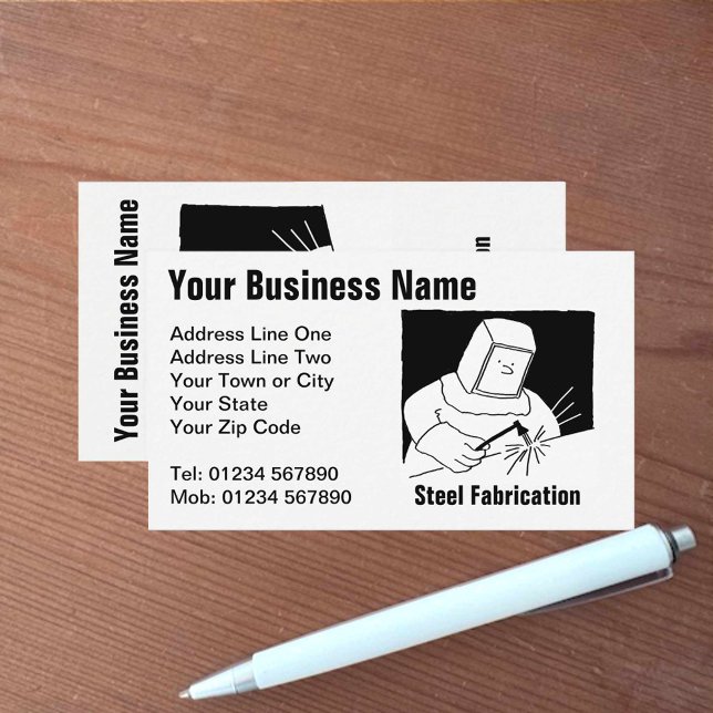 Steel Fabrication Cartoon Business Card (Creator Uploaded)