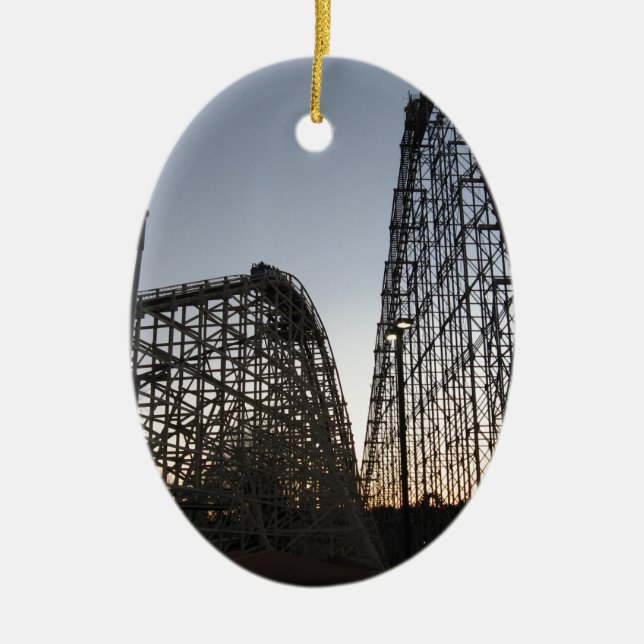 Steel Force and Thunderhawk Dorney Park Ceramic Ornament (Front)