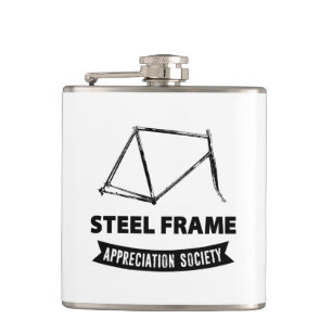 Steel Frame Bike Appreciation Society Hip Flask