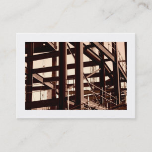 Steel Frame Construction, Mini Photo (Bordered) Business Card