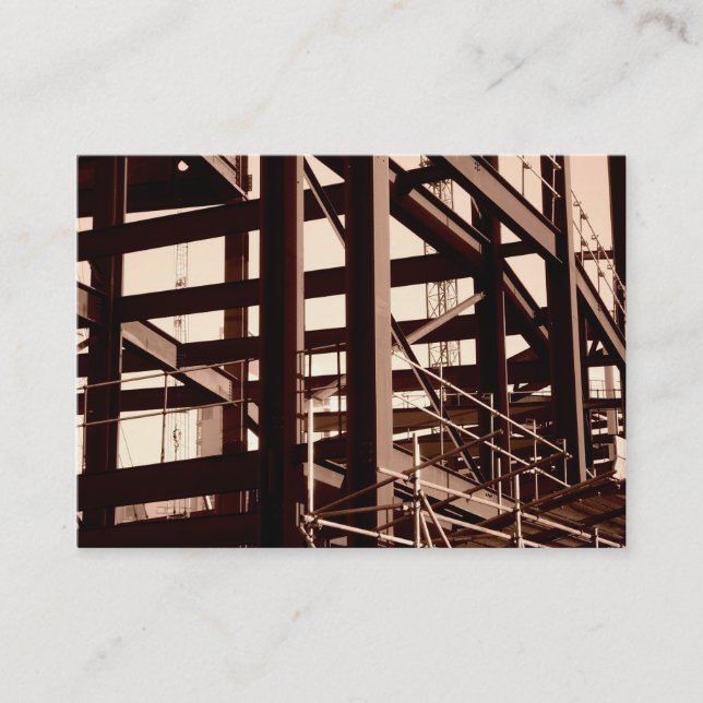 Steel Frame Construction, Mini Photo Business Card (Front)