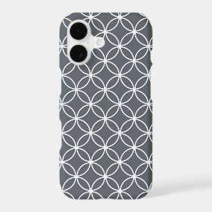 Steel Grey and White Circles Pattern