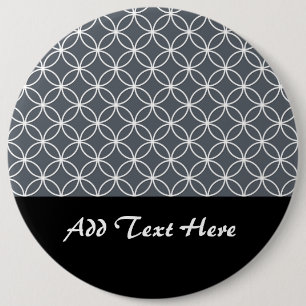 Steel Grey and White Circles Pattern 6 Cm Round Badge