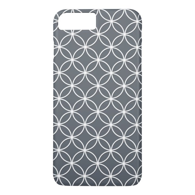 Steel Grey and White Circles Pattern Case-Mate iPhone Case (Back)