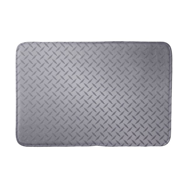 Steel Grey Diamond Plate Bath Mat (Front)