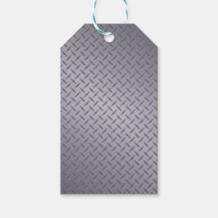 Steel Grey Diamond Plate Gift Tags
