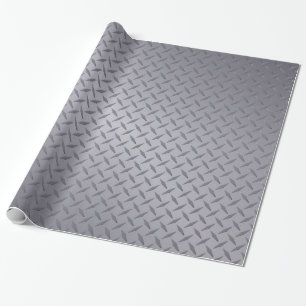 Steel Grey Diamond Plate Wrapping Paper