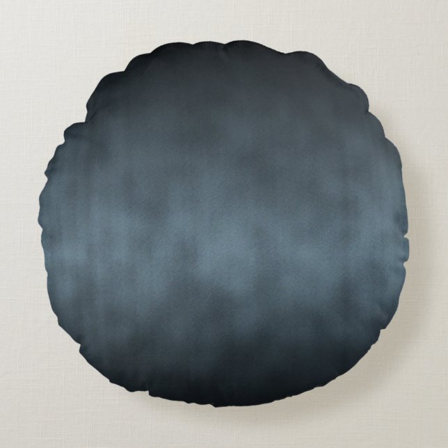 Steel Grey Gothic Ombre Background Art Round Cushion (Front)