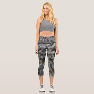 Steel, grey, green and blue spruce classy capri leggings