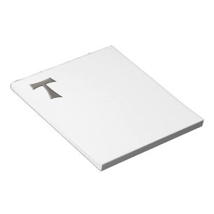 Steel Grey Look Franciscan Tau Cross Notepad